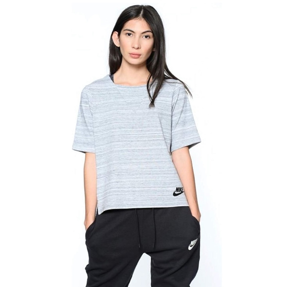 Nike Sportswear Advance 15 Women's Top Knit T Shirt Size XS Heather Gray